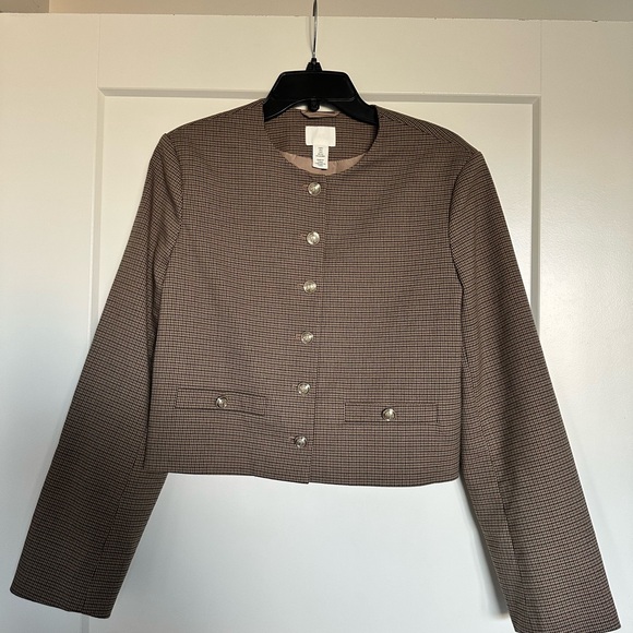 H&M Women's Plaid Blazer Jacket - Picture 1 of 3